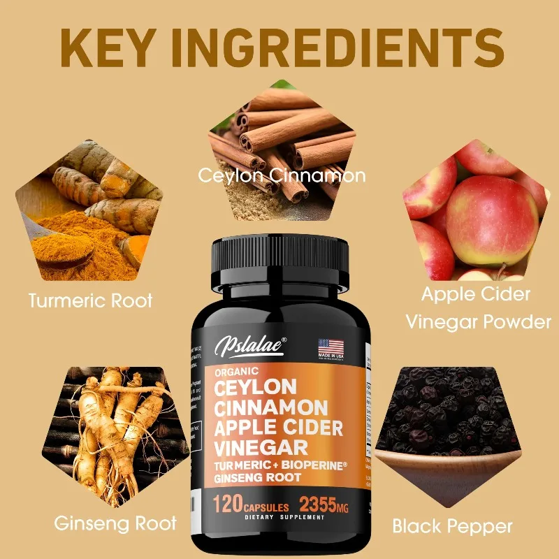 Ceylon Cinnamon Apple Cider Vinegar - Blood Circulation, Supports Heart and Brain Health, Boosts Immunity and Improves Energy - view 3