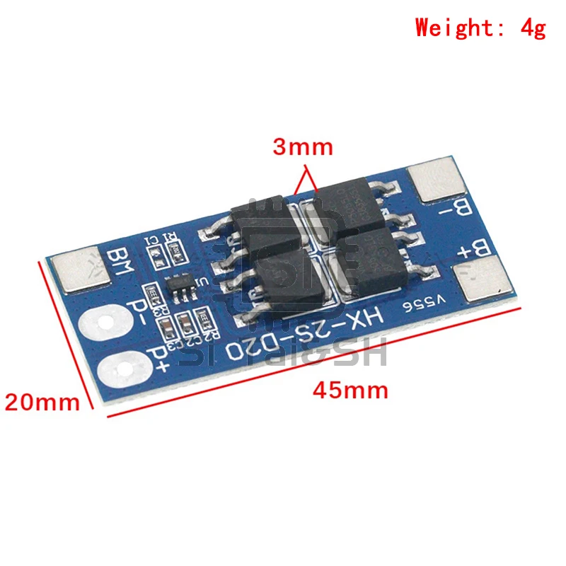 1~10Pcs 2S 7.4V 18650 Lithium Battery Protection Board Module 8.4 V Battery 13A Working Current 20A Current-Limiting HX-2S-D20