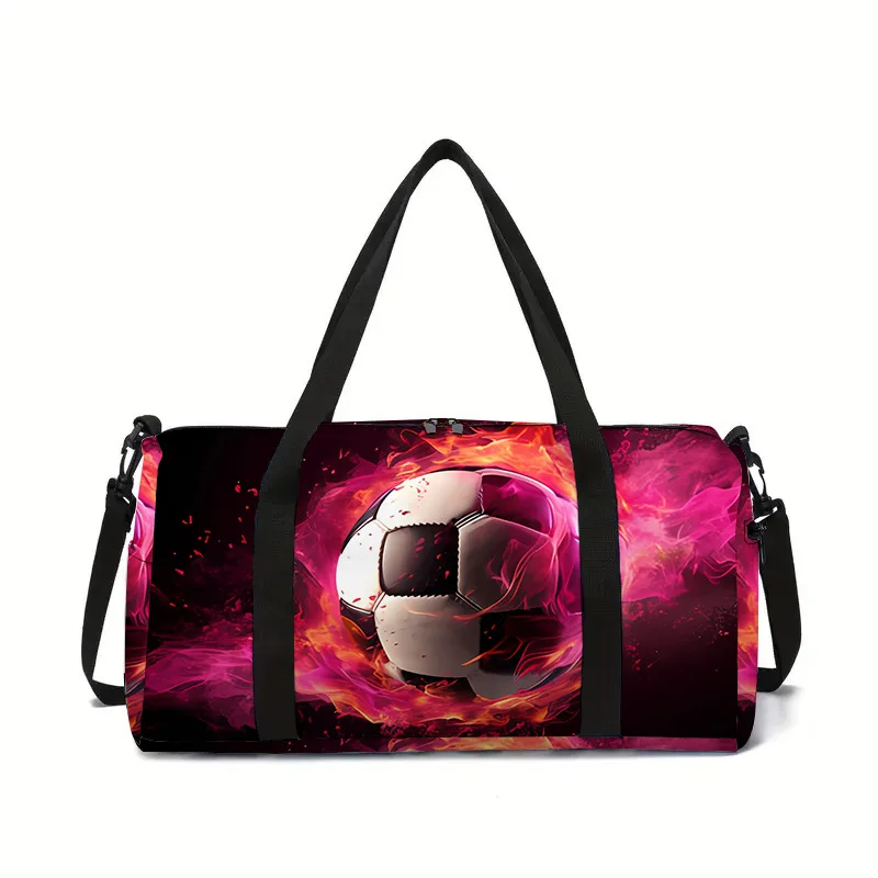 

Classic football 3D Print Large Capacity Travel Bags Barrel Shape Crossbody Bag Boys Girls Outdoor Sports Bags Gym Yoga Bag