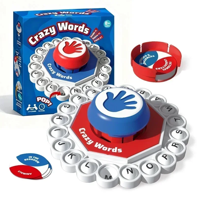 Fast-Paced Family Gathering Game - Crazy Letter Word Press Board Game Educational Toys