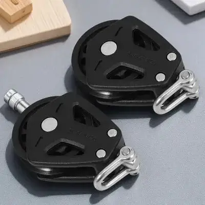 2 個ダブルプーリーブロックナイロンステンレス鋼ベアリングマリンヨット重量ケーブルジム機器マリンプーリーブロック