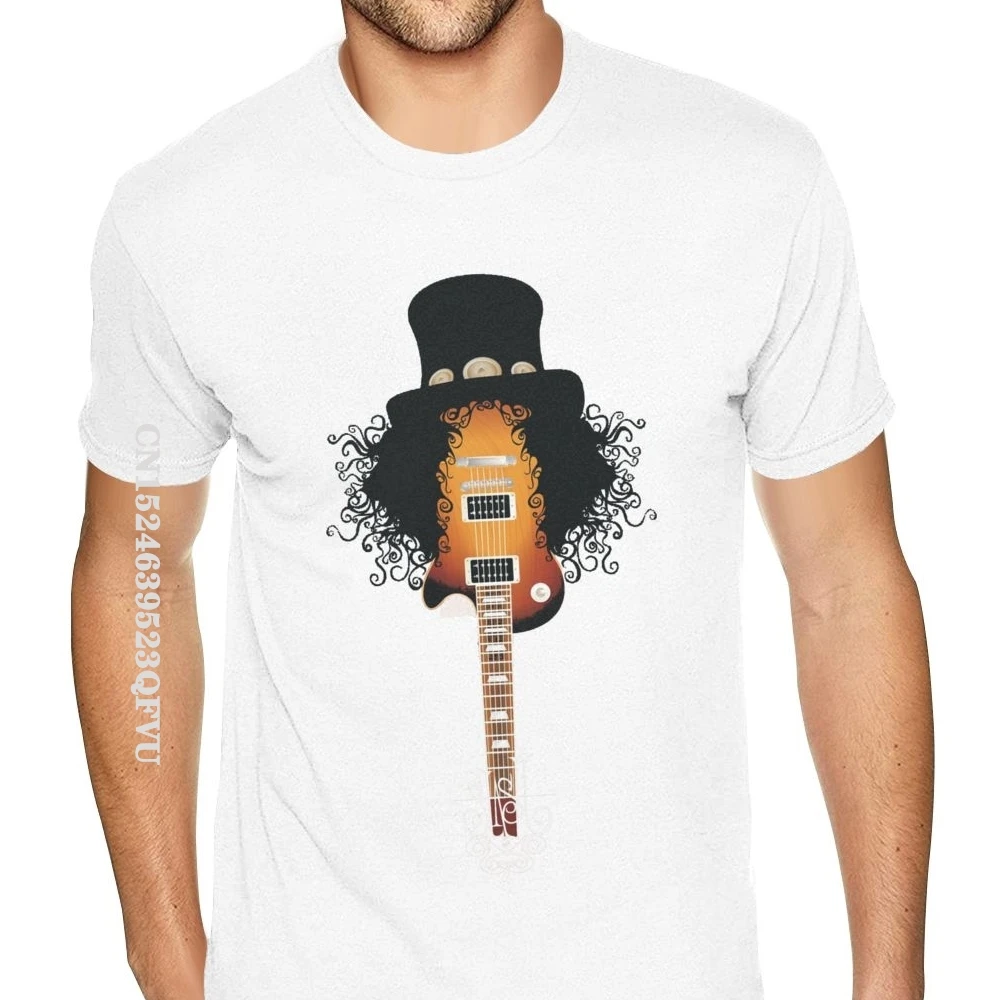 Funny Slash Guitar Rock Band Gun N Roses T-Shirt Men Male Family Tee Shirts Casual Cotton Men Tops & Tees Casual Cute T Shirts