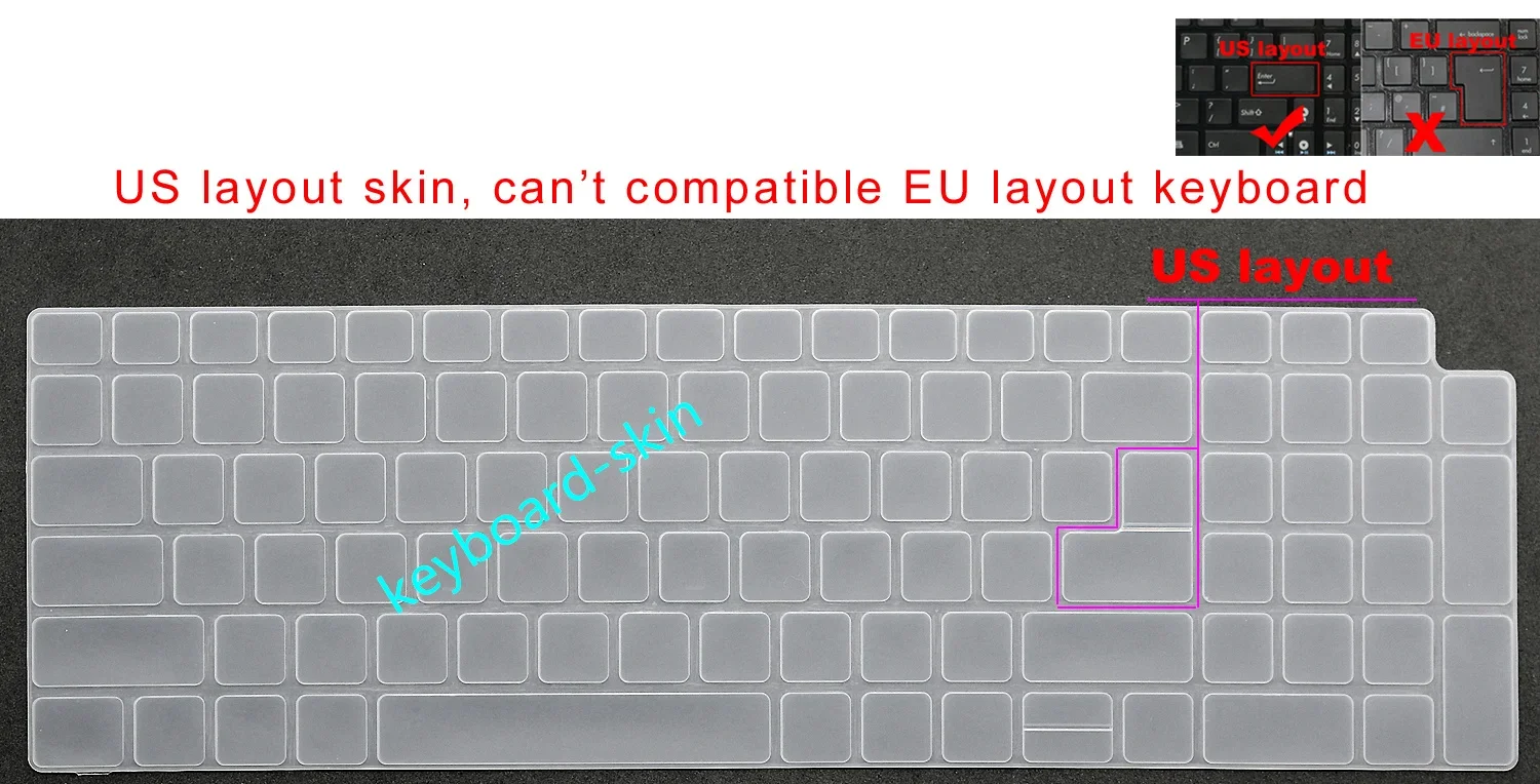 US Keyboard Skin Cover Protector for Dell Precision 3580 3581 3590 3591 P127F,7670 7680 P114F,7770 7780 P115F Latitude 3550 5550