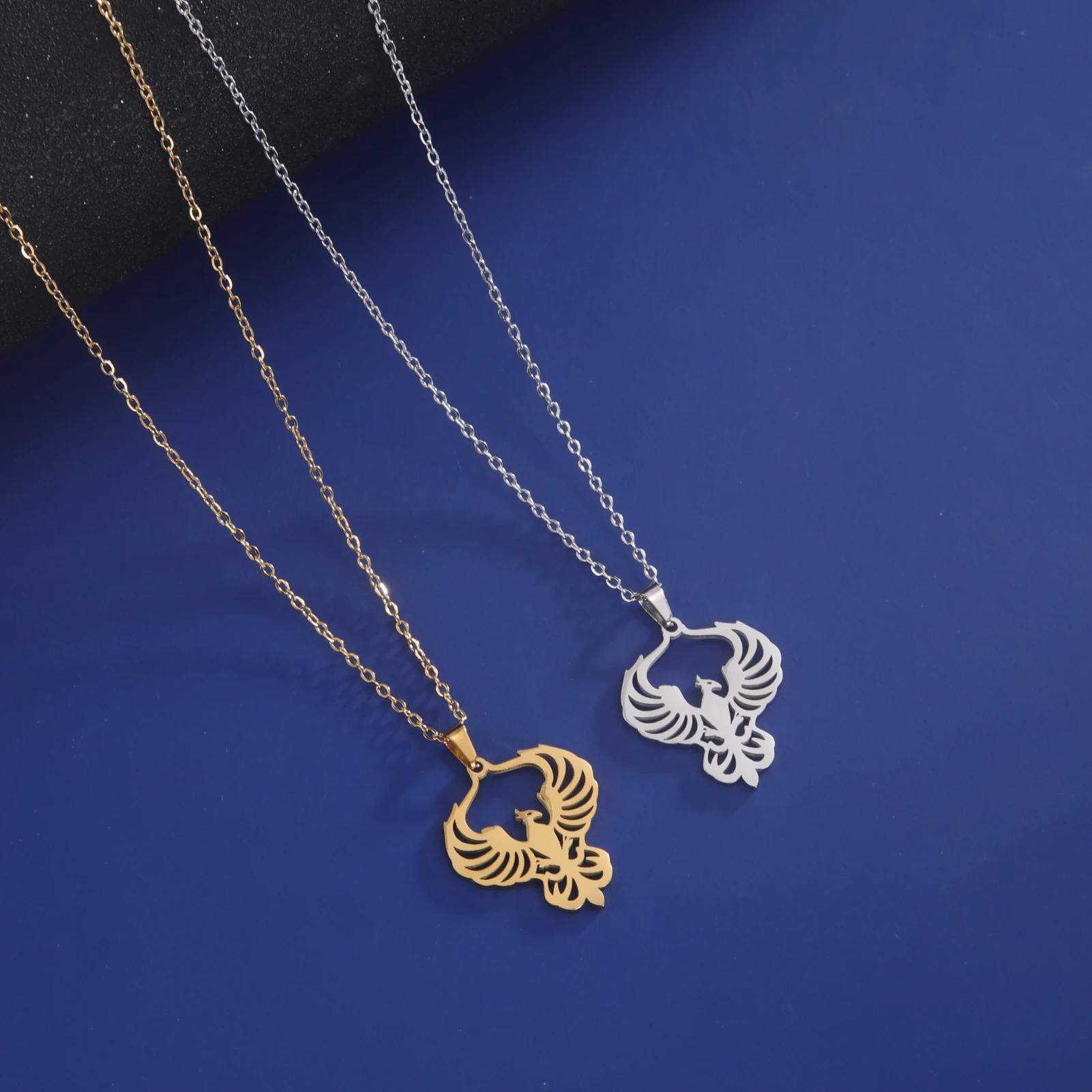 Phoenix Necklace Supernatural Amulet Chain God Bird Gift For Woman Men Kid Child Gold Color Stainless Steel Pendant Jewelry