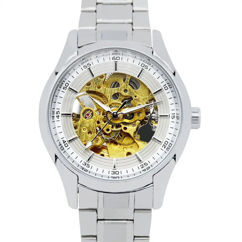 Brand Mechanical Watch Fully Automatic Business Fashion Watch Steel Strip Hollow Waterproof Men's Fashion Clock Time Watches