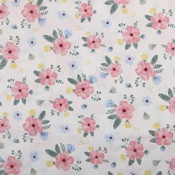 Pink Floral Series Printed Cotton Fabric Twill Cloth DIY Textile Quilting Sewing Baby&Child Sheets Clothes Material Half Meter