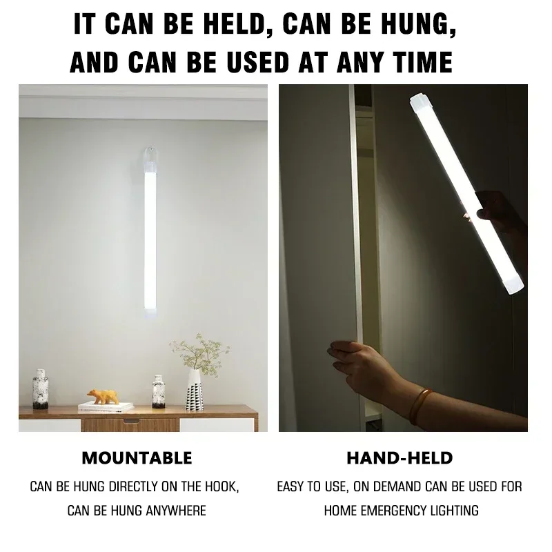 17/32/52CM LED Tube USB Rechargeable Camping Lamp Magnetic Suspension Portable Light For Emergency Outdoor Lighting Night Light