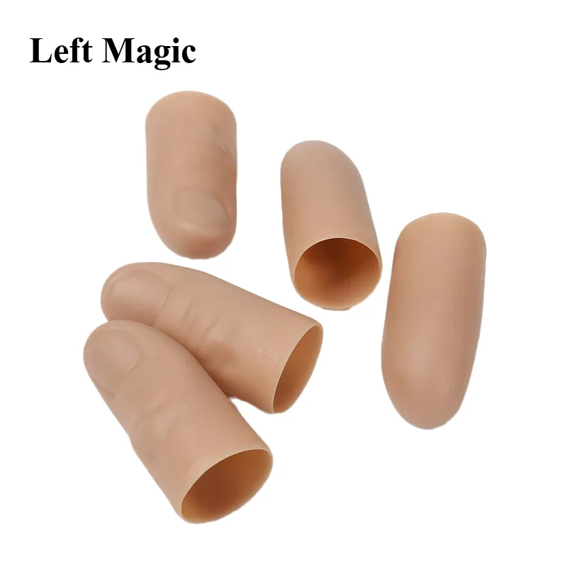 5pcs PET Thumb Tip Magic Tricks Magician Accessory Close Up Illusions Gimmick Mentalism Prop Fake Thumb Tip Silk Vanish Magia