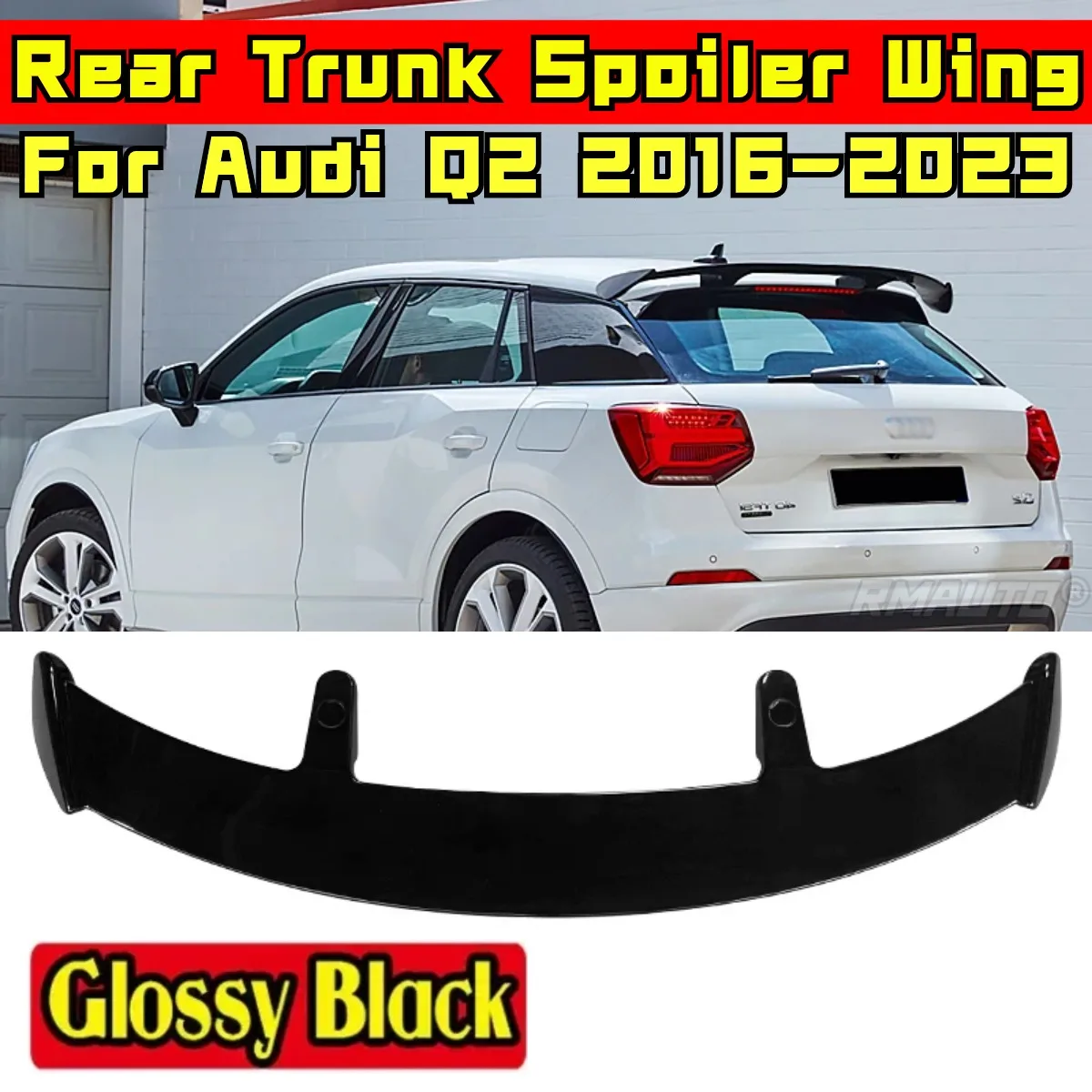 

Car Rear Roof Spoiler Modification Part ABS Plastic Car Rear Spoiler Wing For Audi Q2 2016-2023 Rear Roof Wing Car Accessories