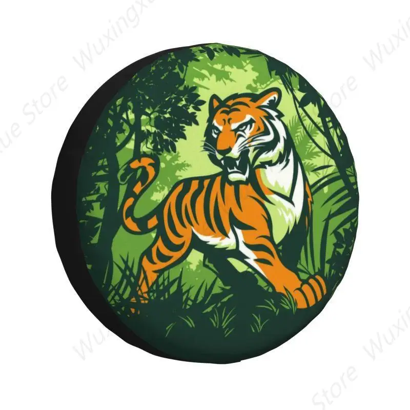 

Cute Tiger Jungle Spare Tire Cover for Jeep Pajero Forest Animal Cat SUV RV Camper Car Wheel Protectors Accessories 14" 15"