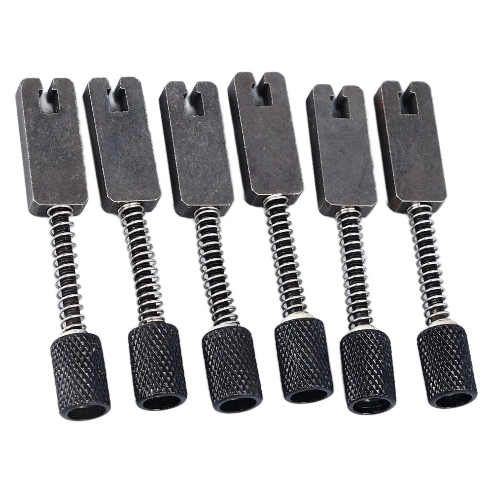 6PCS Metal Material Electric Guitar Bridge Black Color Headless Guitar Bridge Bridge Replacement Parts For Bass Guitar