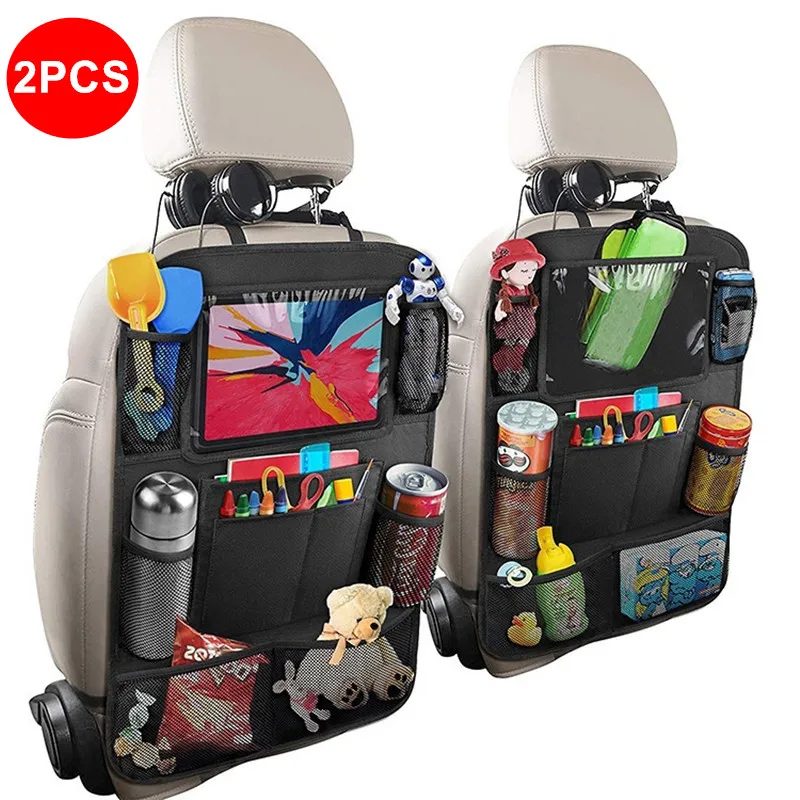 

Multi-pockets Car Backseat Storage Bag with Touch Screen Tablet Holder Auto Seat Back Bag Organizer Anti-kick Protectors Cover