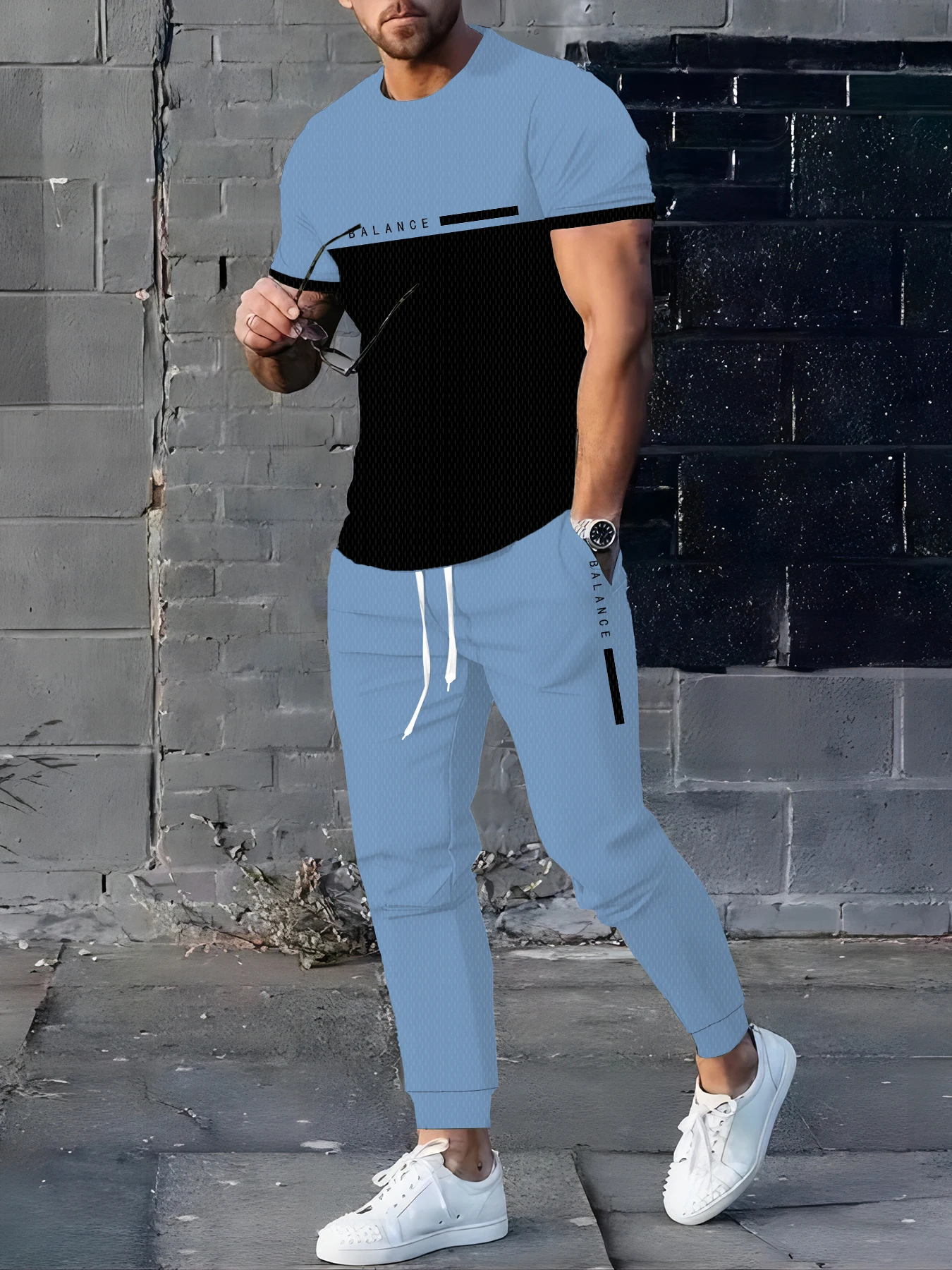 

The new men's set for the summer of is printed lightweight breathable casual and fashionable outdoor sportswear