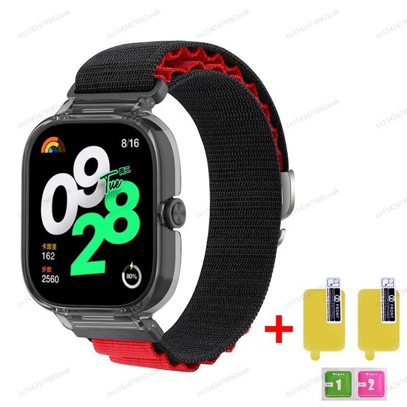 Gehäuse + Nylon-Alpen-Loop-Armband für Xiaomi Mi Watch 3 Lite Redmi Watch 2 3 4 Ersatz-Armbanduhr 3, aktives Bumper-Band