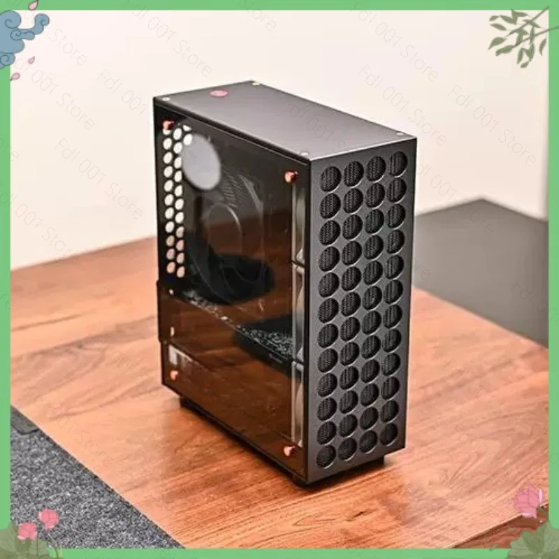 All Aluminum Mini ITX Computer Chassis For V9 FLEX Power Supply Custom Case Support Double Slot Half High PCI