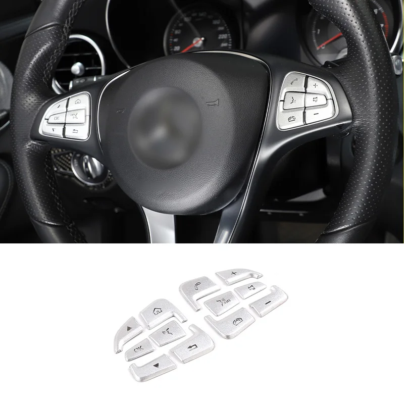 Lenkrad-Tastenabdeckung Zierleiste Aufkleber für Mercedes Benz GLC A B C GLA CLA GLK SLK CLS W205 X156 C117 W176 X253 W212 W222