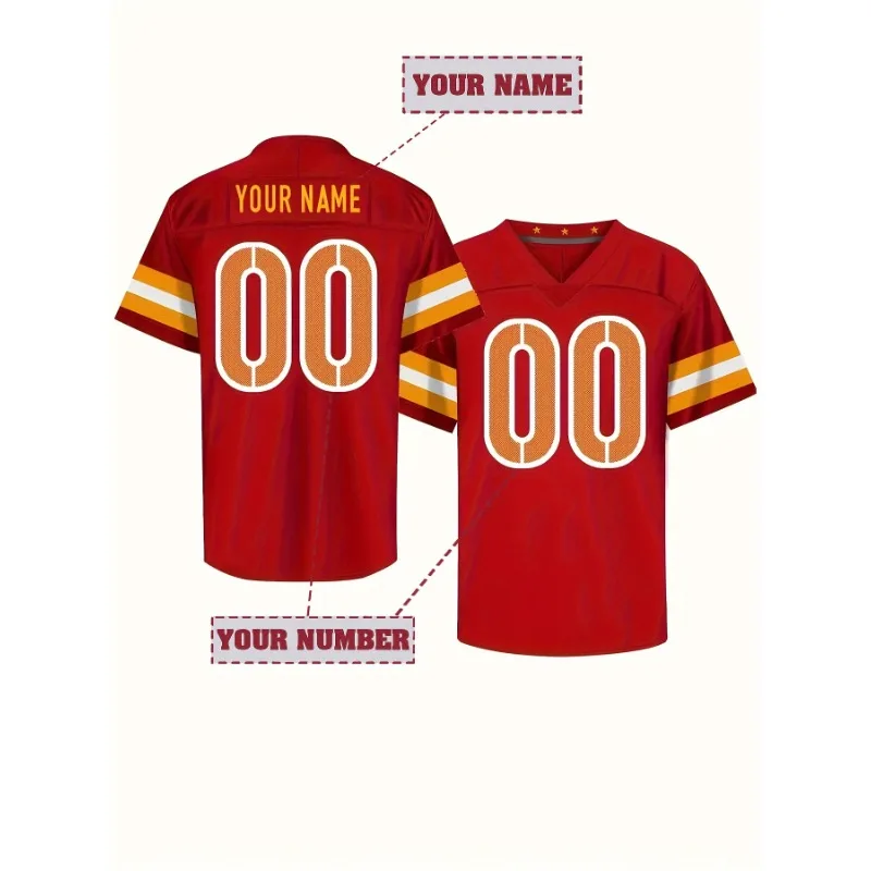 

Мужская футбольная рубашка на заказ, футболка с короткими рукавами и вышивкой, свободный крой, Джерси для регби, персонализированные футболки с именем и номером, мужская одежда