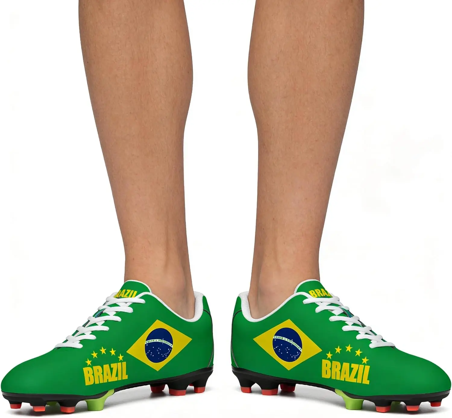 

Five Stars Brasil Flag Men Womens Soccer Shoe PU Sneakers