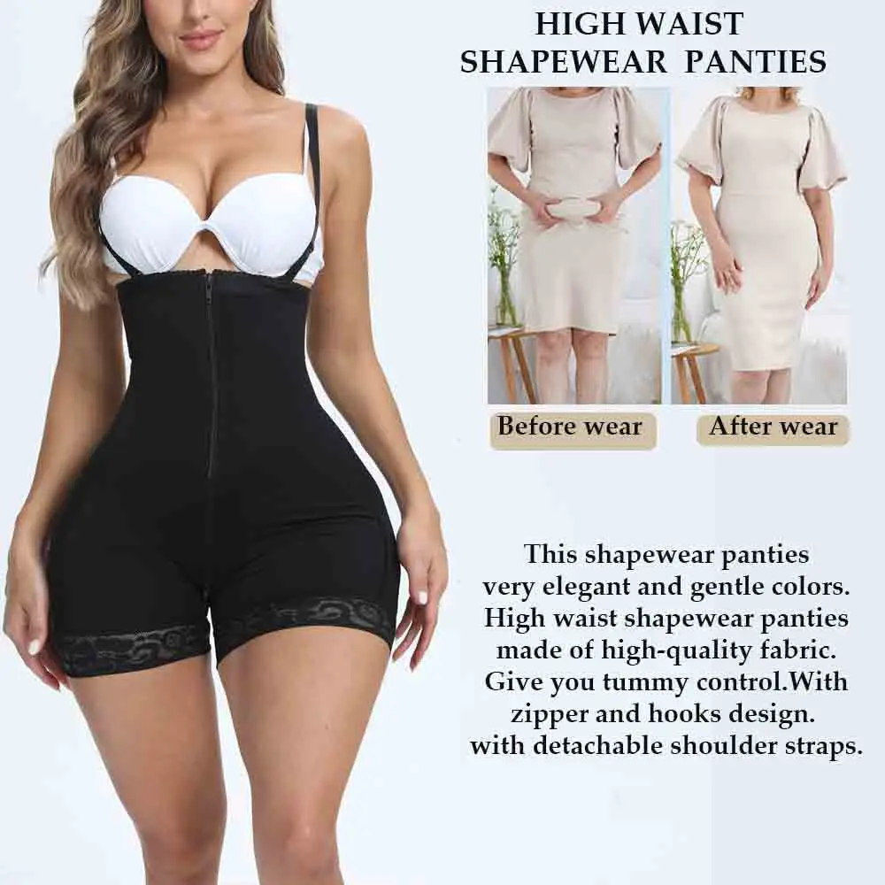 سراويل داخلية لتقليل وتشكيل الجسم للتحكم في البطن وسحاب للتخسيس بخصر عالٍ، سراويل داخلية لتشكيل الجسم للتحكم في البطن #3