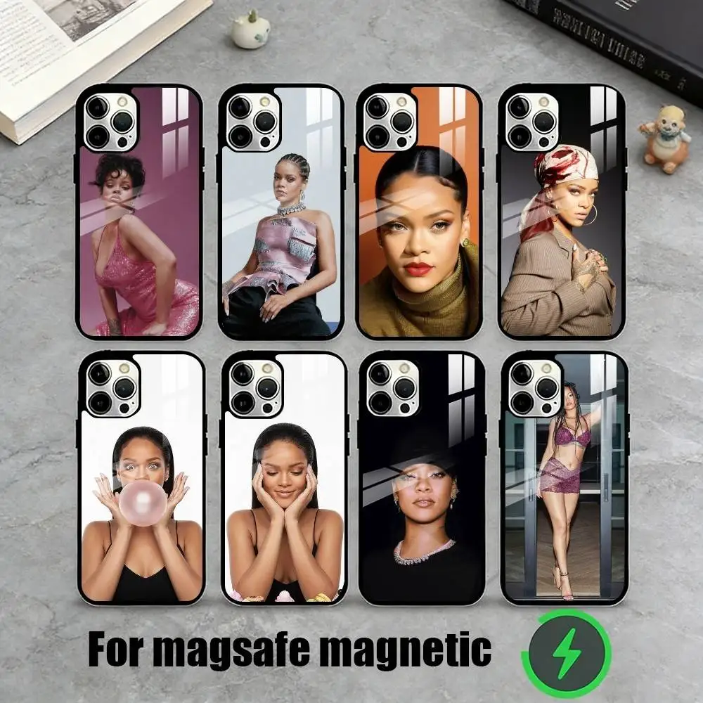

S-Singer R-Rihannas cool Phone Case For iPhone17,16,15,14,13,12,11 Plus,Pro Magnetic with Magsafe Wireless Charging