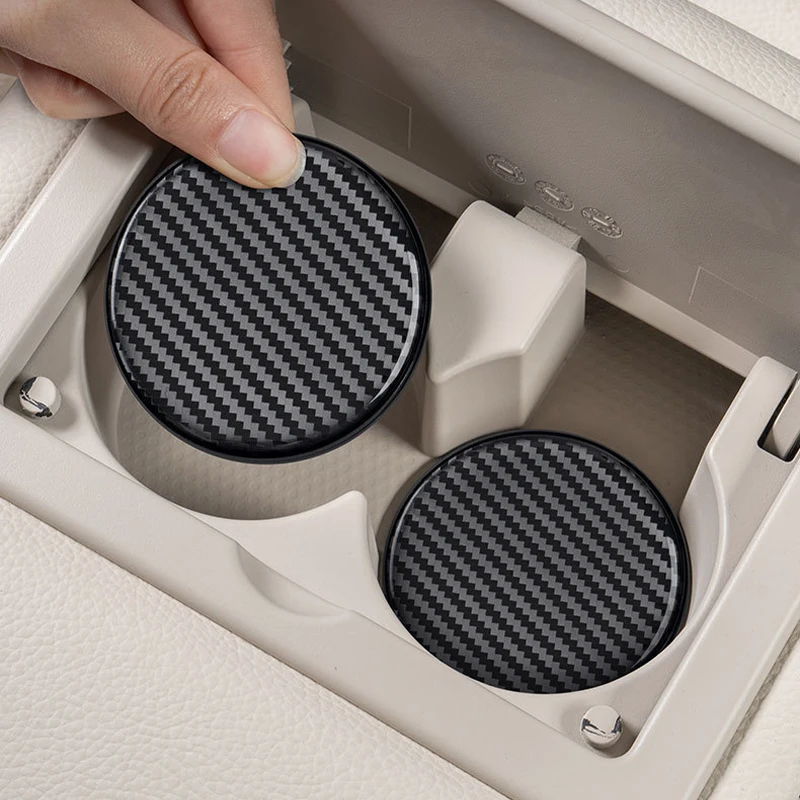 

2Pcs Car Interior Accessories Non-Slip Cup Holder Coaster Durable Mat Pad Universal Auto Decor