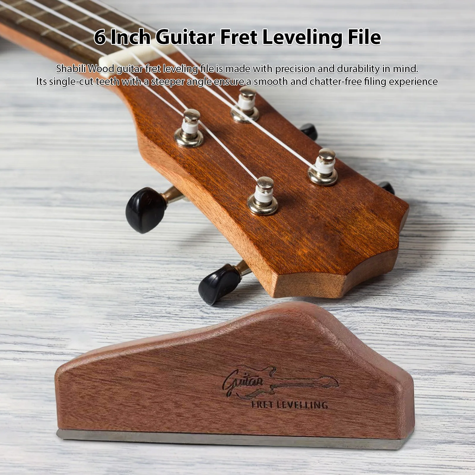 

Guitar Fret Leveling File 6" Shabili Wood Guitar Fret End Dressing File Sanding Leveling File Fret Beveling File Luthier Tool