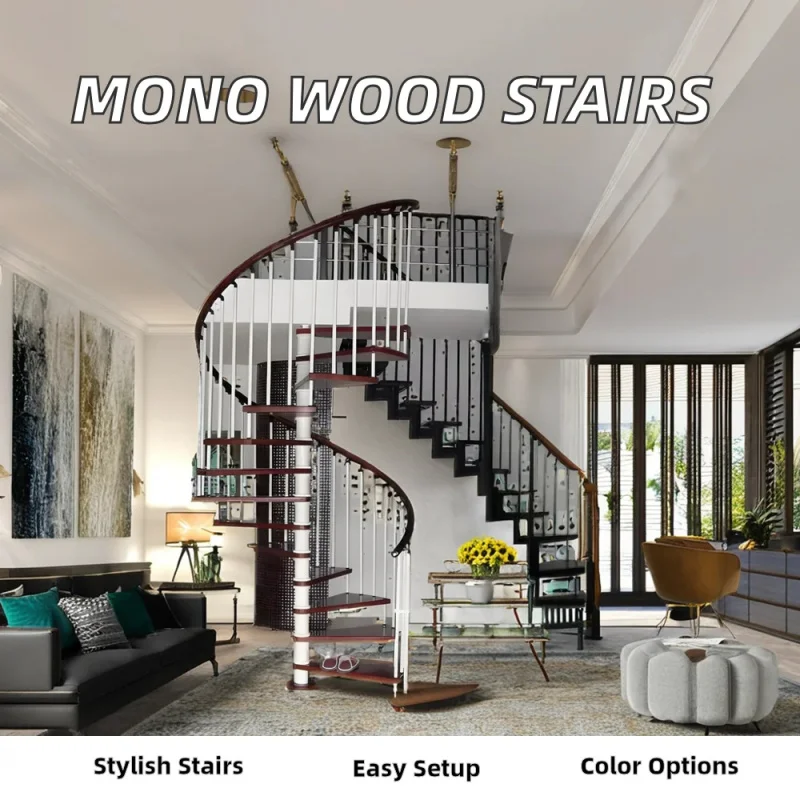 custom.Modern 8 Ft Straight Staircase New Design Mono Wood Stringer Durable Low-Cost Indoor Use 5+ Year Warranty Installatio