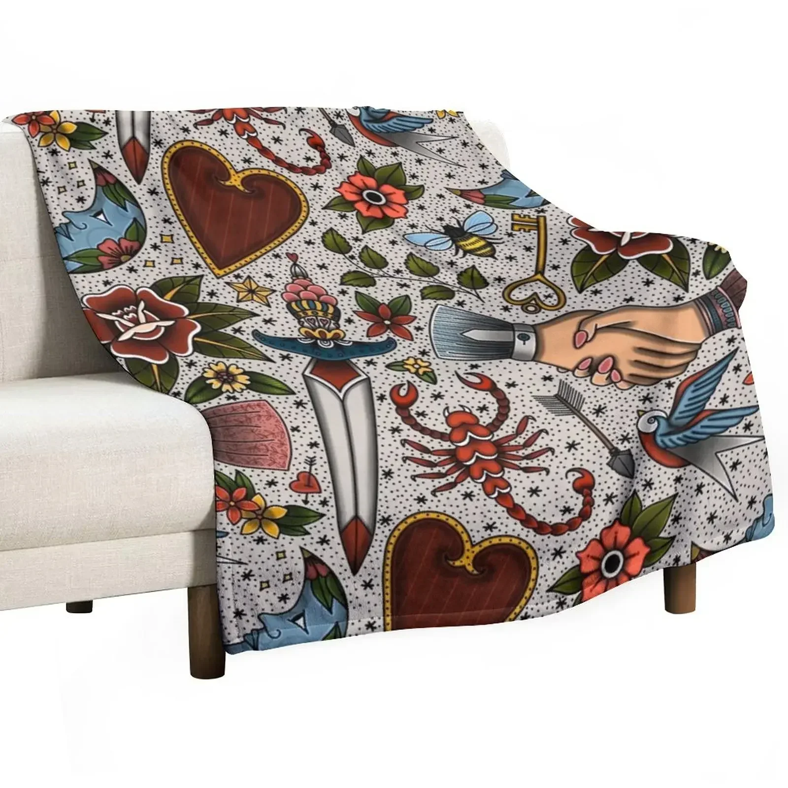 

American Traditional Flash Pattern Throw Blanket Large Soft Blankets