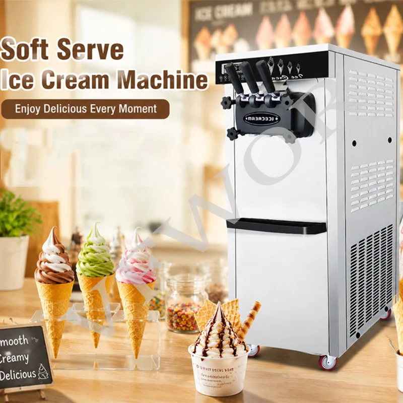 Soft Serve Ice Cream Machine - آلة آيس كريم أوتوماتيكية بثلاث نكهات