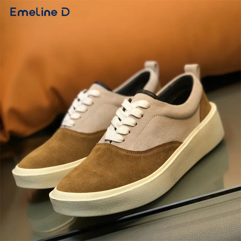 

Colorblock Frosted Lace-Up Sneakers Round Toe and Thick Sole for Comfortable Casual Shoes for Men Personalized Business Shoes