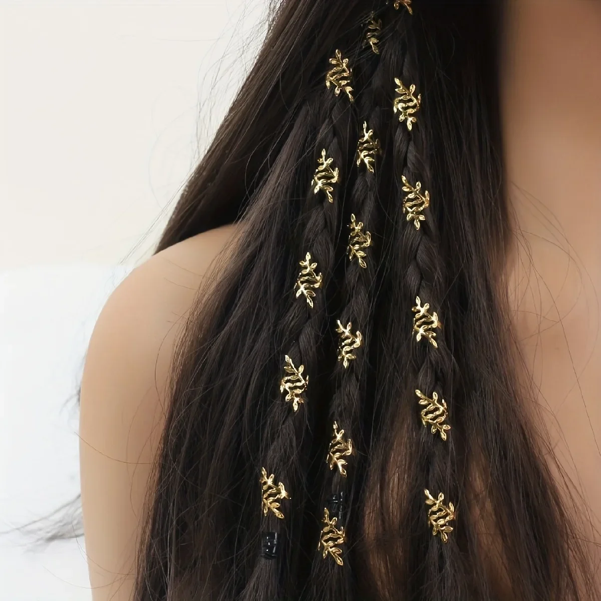 

40Pcs Vine Leaf Shaped Alloy Hair Rings Vintage Hair Pins For Dreadlock Women Girls Hair Accessories Loc Hair Jewelry for Braids