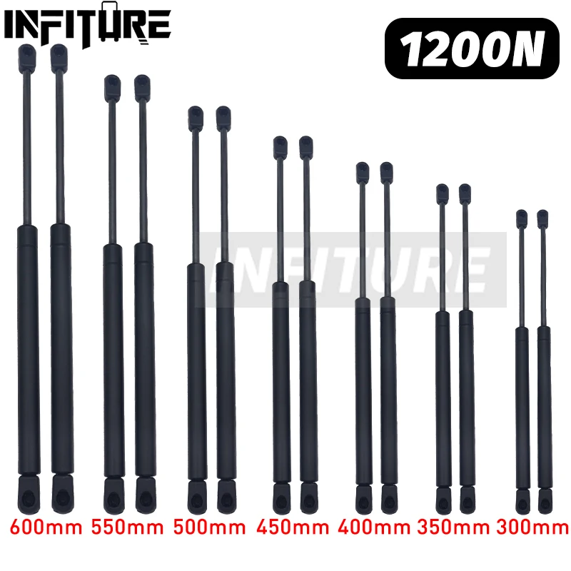 2pcs 300/350/400/450/500/550/600mm 1200N Car Gas Struts Spring Shocks Lift Supports RV Windows Storage Damper Camper Back Window