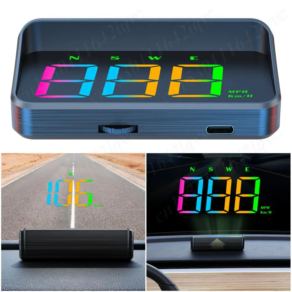 M2S Car HUD Head Up Display Plug & Play Digital GPS Speedometer Windshield Projection HUD Speedometer Universal Auto Accessories