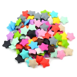 LOFCA Star 10pcs Silicone Beads Ecofriendly Teether Baby Teething Food Grade Shape Jewellry For Pacifier Necklace Pendant Making