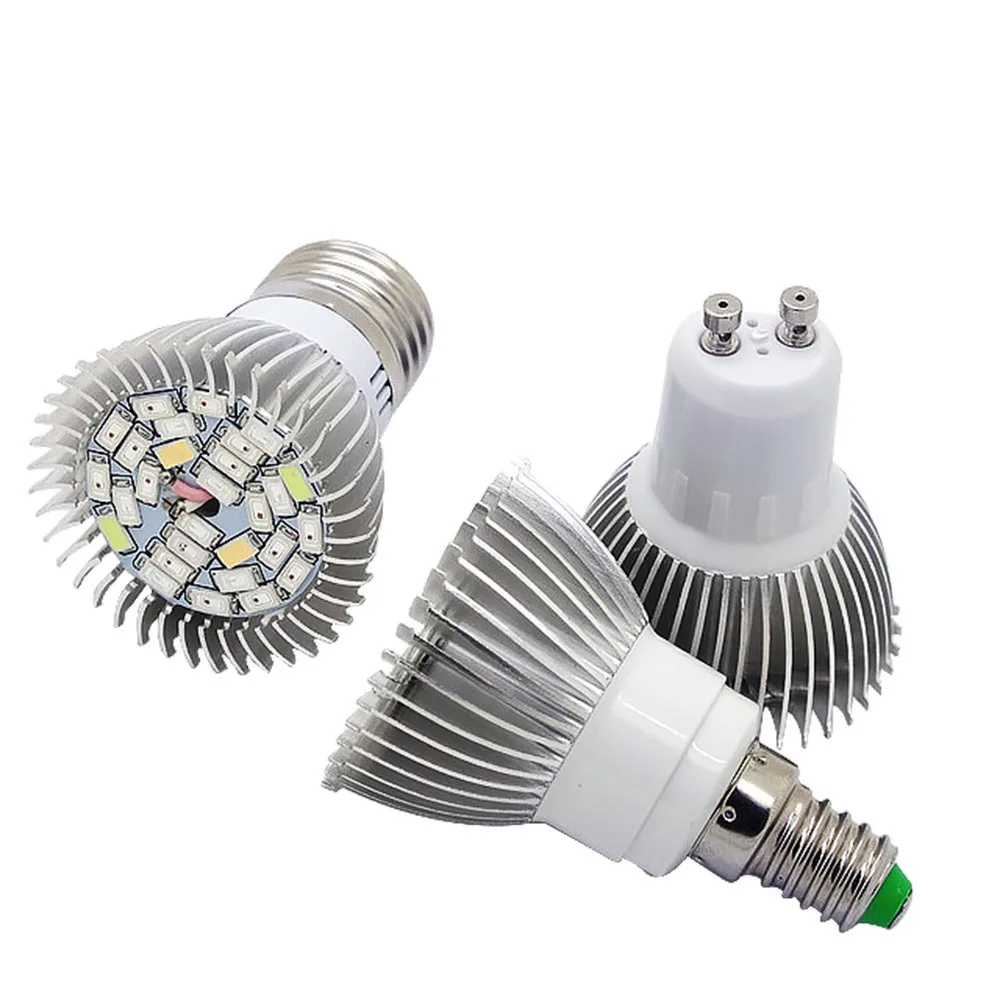 Lámpara de crecimiento de espectro completo de diodo emisor de luz de 18W/28W/78W E27 E14 GU10 para planta uv-ir lámpara de planta de interior AC85-265V