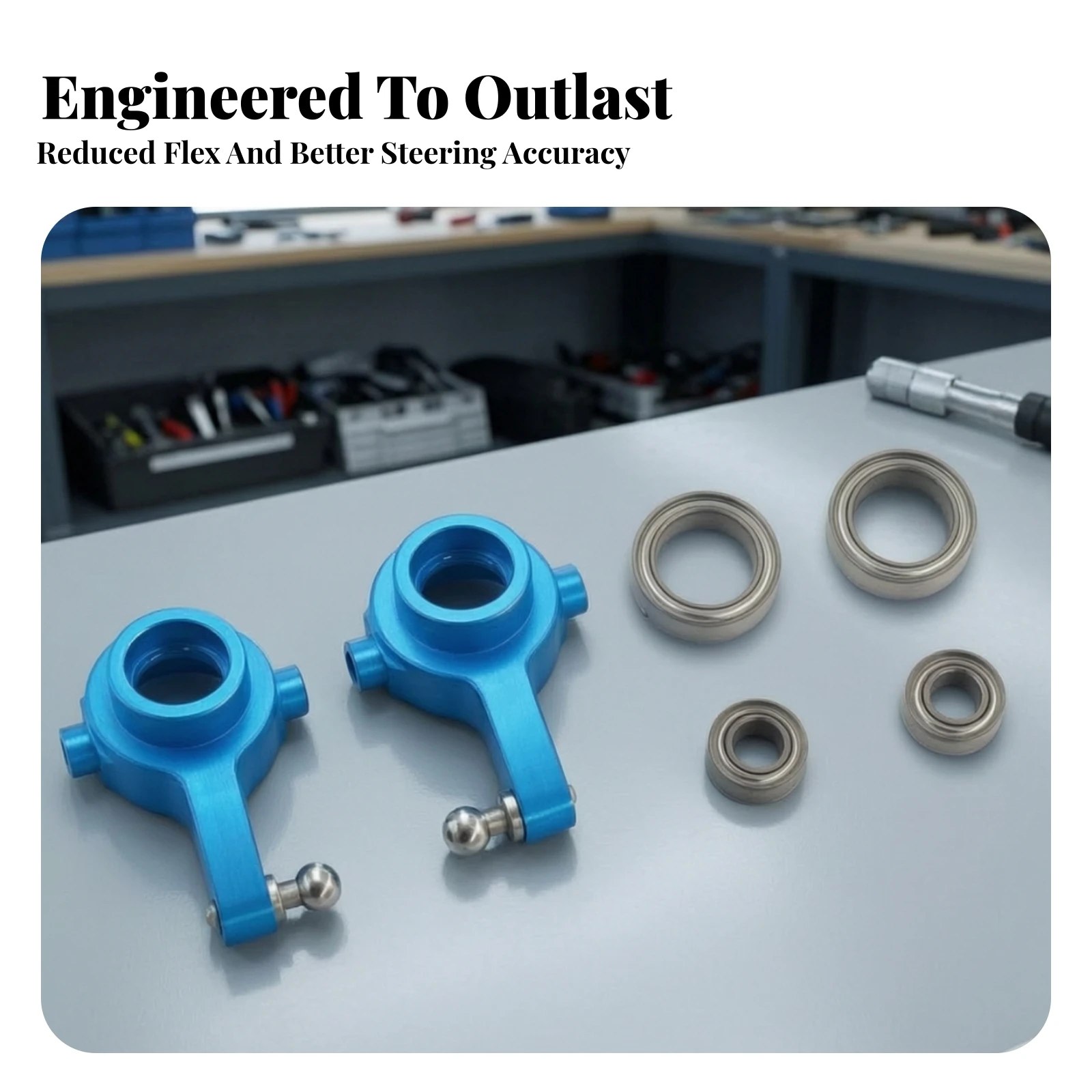 Steering Cup Metal Upgrade Steering Cup with Bearings RC Car Parts High-Strength Hardware Sturdy for Hobby Builders