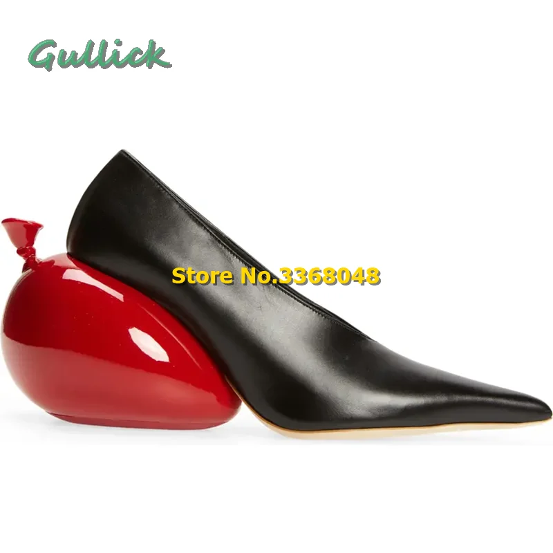 Balloon Heel Women Pumps Sexy Pointed Toe Strange Style Shallow 2024 Fashion Runway Shoes Matte Leather Spring Shoes