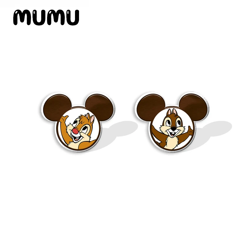 2024 New Trick or Treat Mickey Minnie Stud Earring Halloween Epoxy Jewelry Resin Acrylic Earrings Handmade Gifts Fans