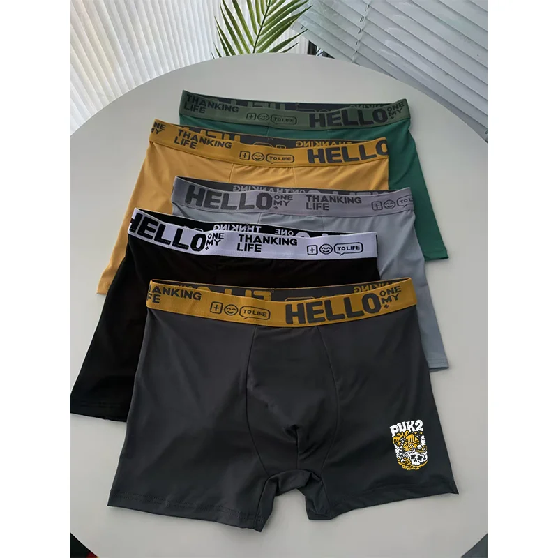 

3/5pcs Men's Underwear, Breathable Comfy Quick Drying Stretchy Boxer Trunks, Sexy Underpants, Men's Trendy Boxer Panties