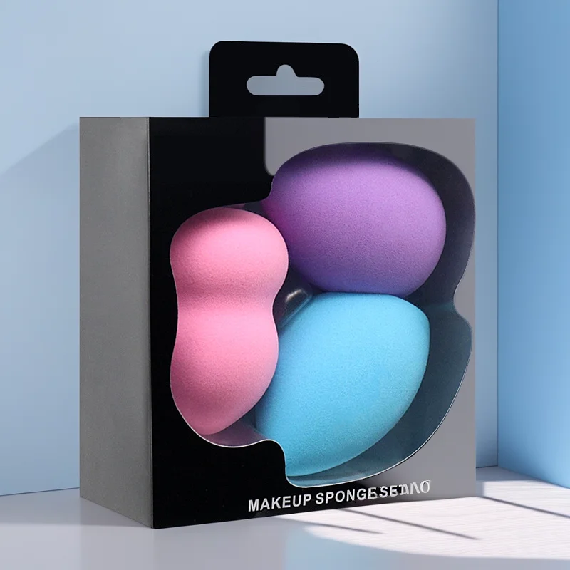3 قطع من إكسسوارات التجميل الإسفنجية لمستحضرات التجميل المقاومة للماء وغير اللاتكس قطرة الماء. القرع. كريم أساس مشطوف من تايب ماكياج