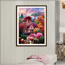 Dream Cottage Cross Stitch DIY Kits11CT 9CT Cotton Thread Printed Embroidery Home Decorative Painting Needlework Pack Set