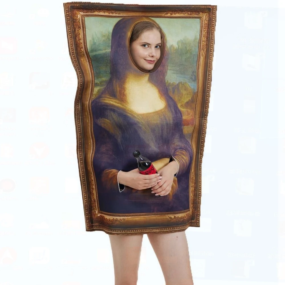 

Костюм для выступлений Monaa Wall Painting, наряд для Хэллоуина, забавный костюм для мероприятий, цельный наряд для женщин, модный