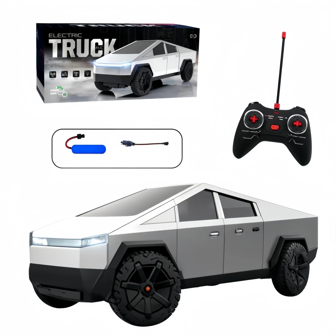 Cyber Pickup RC Truck - High-Tech Off-Road Remote Control Car with USB Charging, 20-Minute Playtime, and 10M Range