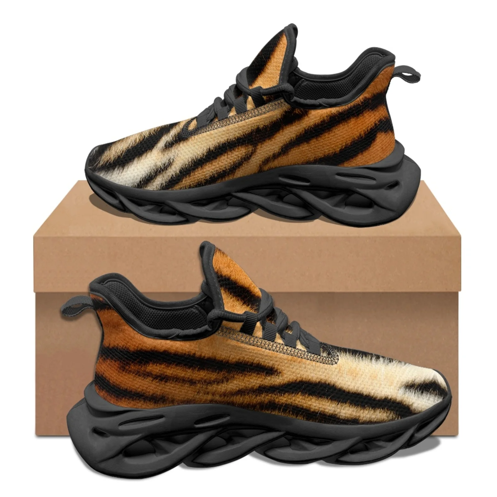 PENSTROLL Tiger Stripe Men's Blade Sneakers Athletic Shoes for Mens Casual Men's Running Shoes