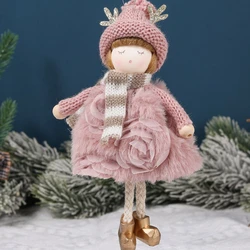 Christmas Decorations Angel Doll Pendant Tree Ornaments Plush Angel Crafts Elves Decorations for Wall Hanging Home Holiday Party