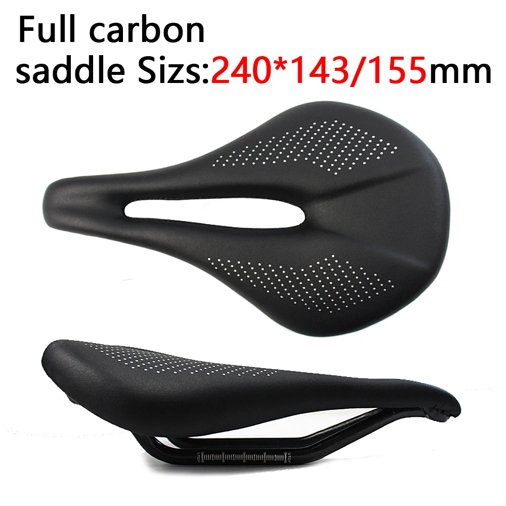 Sillín de carbono completo para bicicleta de montaña, asiento cómodo para carreras, 240-143/155mm