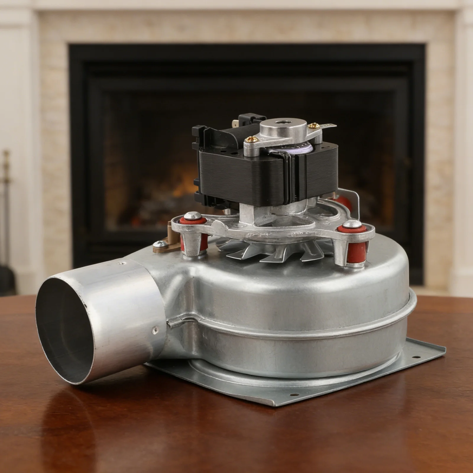 220V Fireplace Blower Fan Featuring Robust Iron Construction and Low Noise Motor for Enhanced Heat Dissipation