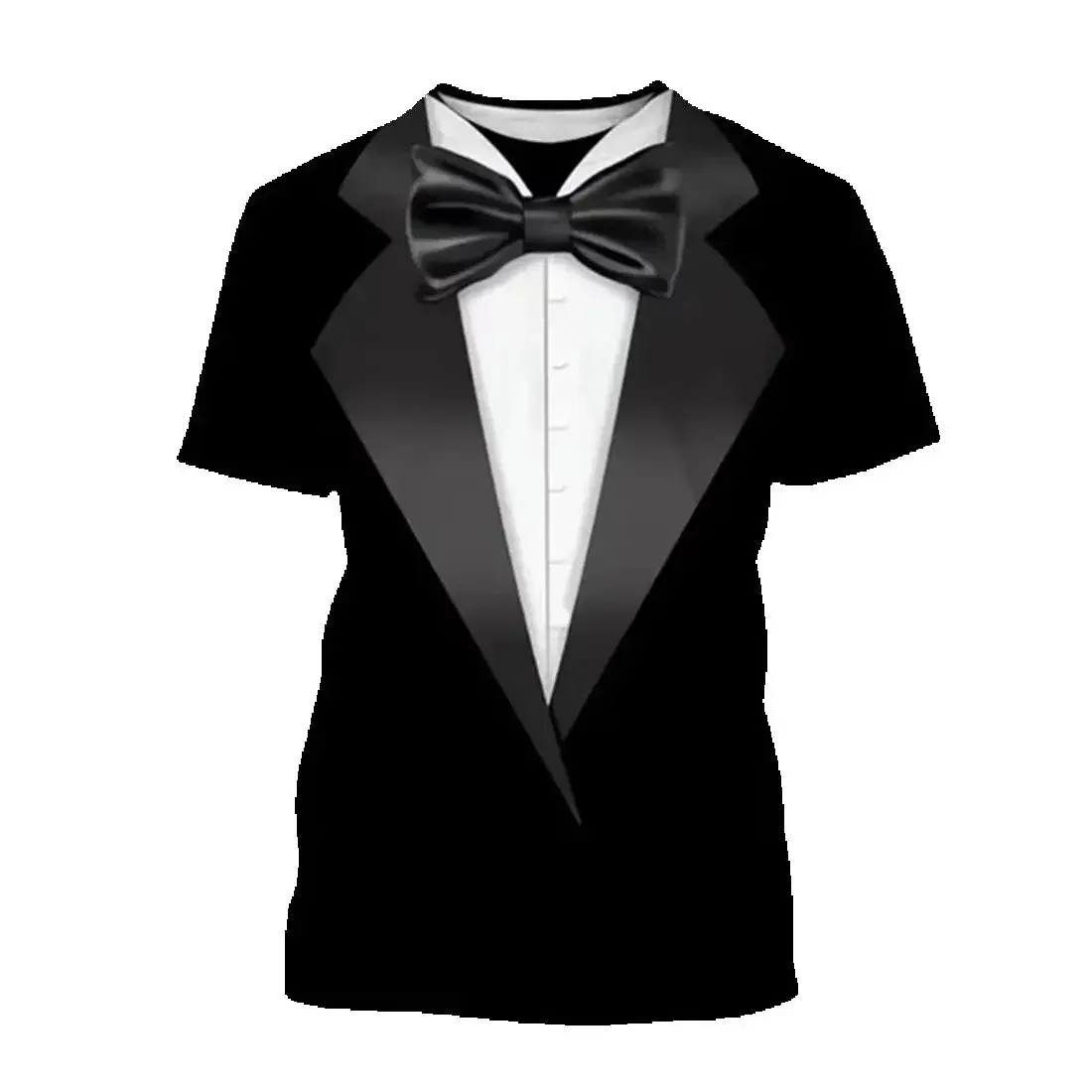 

Летняя детская футболка с короткими рукавами, новинка 2025, модные футболки с рисунком смокинга, галстук-бабочка, топы с 3D принтом, футболка для мальчиков, топы 100-6XL