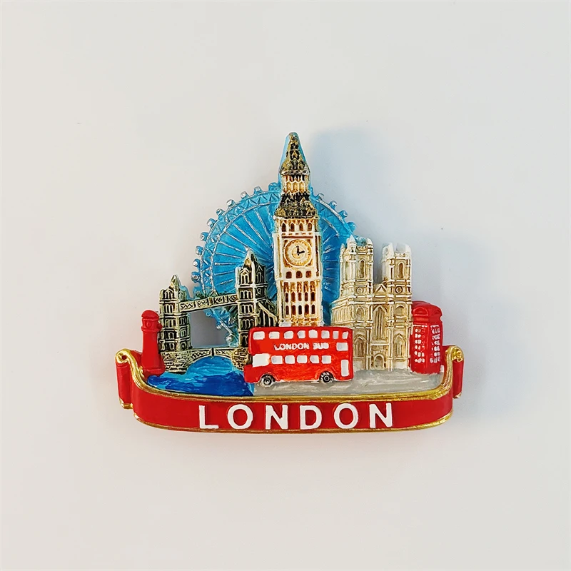 Britain，Big Ben，landmark buildings，3D Stereoscopic，Tourism Souvenirs，Resin painting，Decoration home，Refrigerator magnets