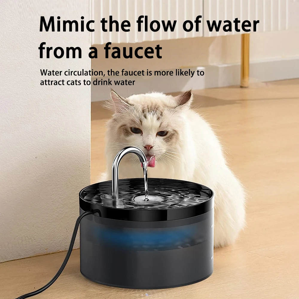 Automatic Filter Cats Drinking Fountain Stainless Steel Faucet With Sensor Silent Water Pump Pet Cats And Dog Drinking Fountain